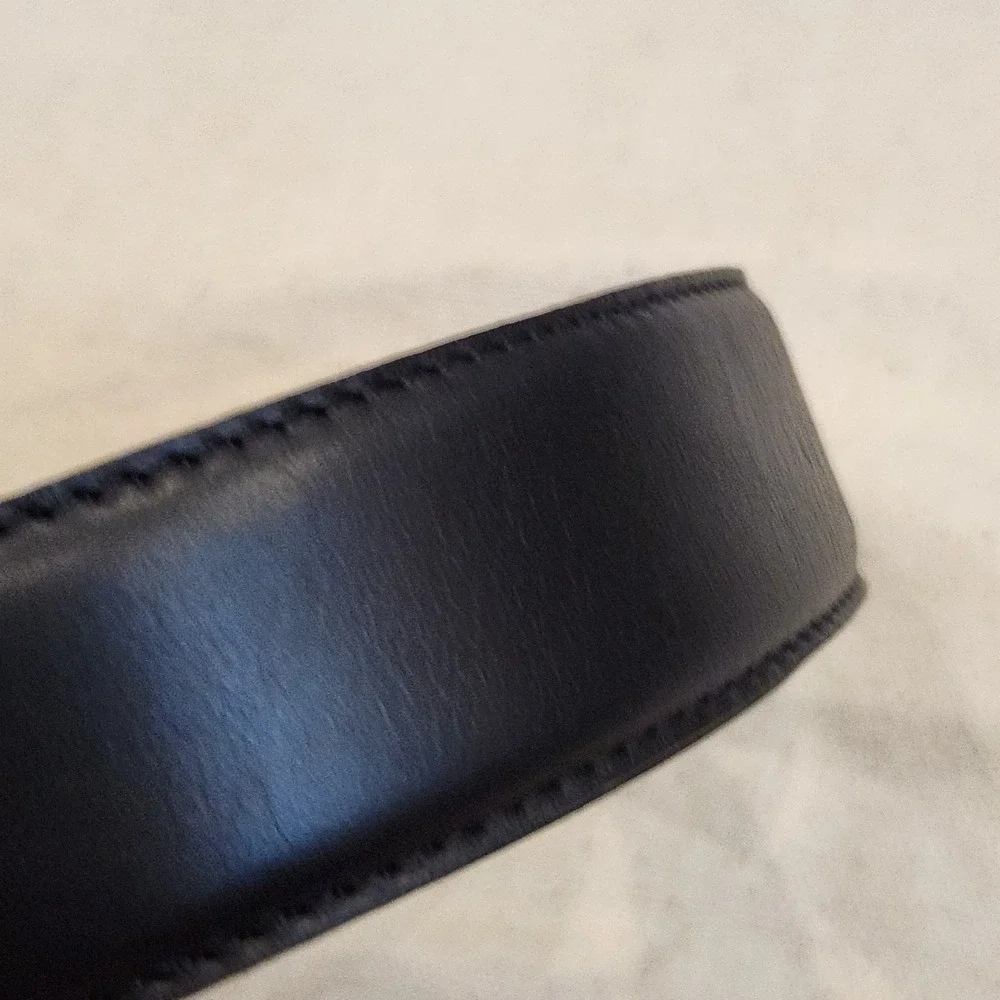 New Peter Millar Reversible Leather Belt Men's 38 Black Brown Pebbled ME0A11
